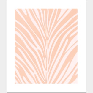 Pink Peach Zebra Animal Print Boho Posters and Art